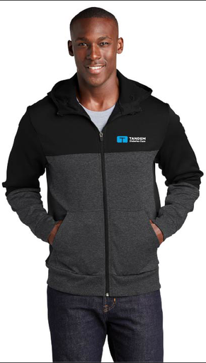 Sport-Tek Tech Fleece Colorblock Full-Zip Hooded Jacket. ST245